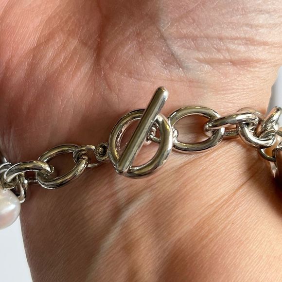 Pacific Pearls Freshwater Pearl Charm Love Bracelet Rose Atoll Collection - Picture 4 of 8